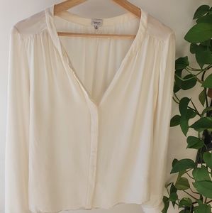 Aritzia t.babaton cream silk Bergen blouse